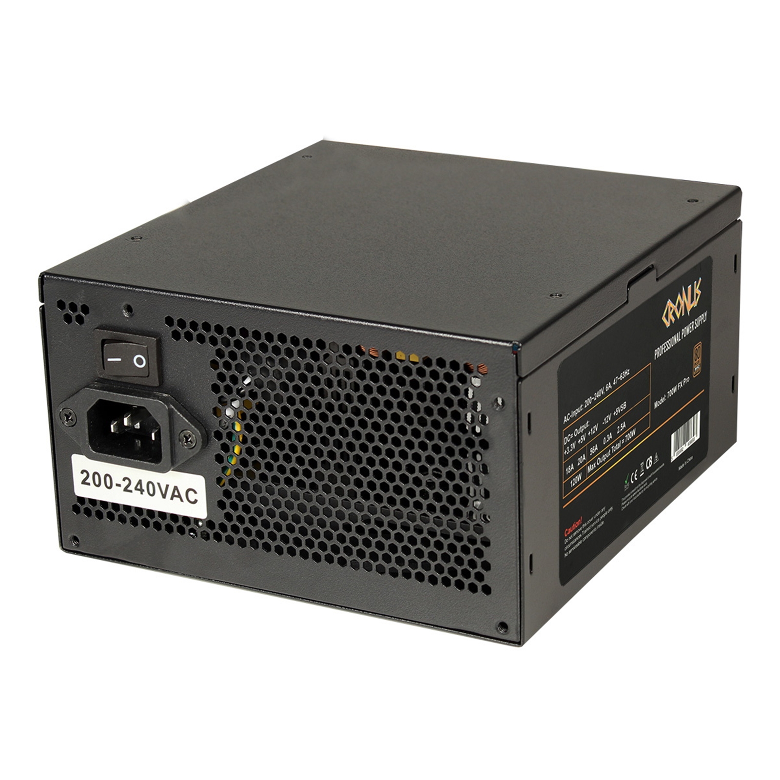 CRONUS 700ATV FX PRO 700W PSU, 140mm Silent Cooling Fan, 80 PLUS Bronze, Non Modular, Flat Black Cables, Supreme Performance