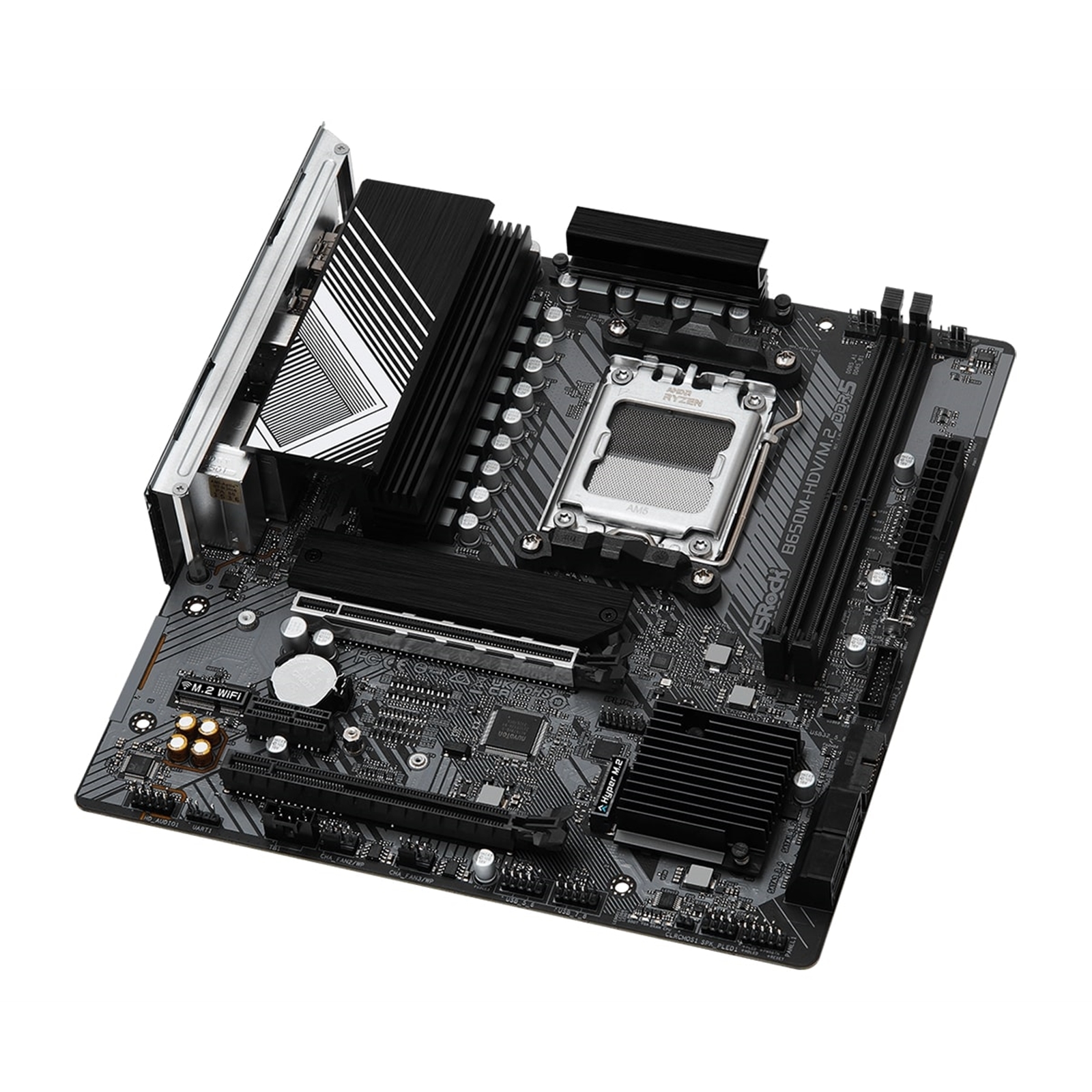 ASRock B650M-HDV/M.2 AMD AM5 Socket Motherboard, Micro-ATX, 2x DDR5 Slots, 2x M.2 Sockets, Fitted I/O Shield, 2.5GbE LAN, 1x DisplayPort / 1x HDMI Port