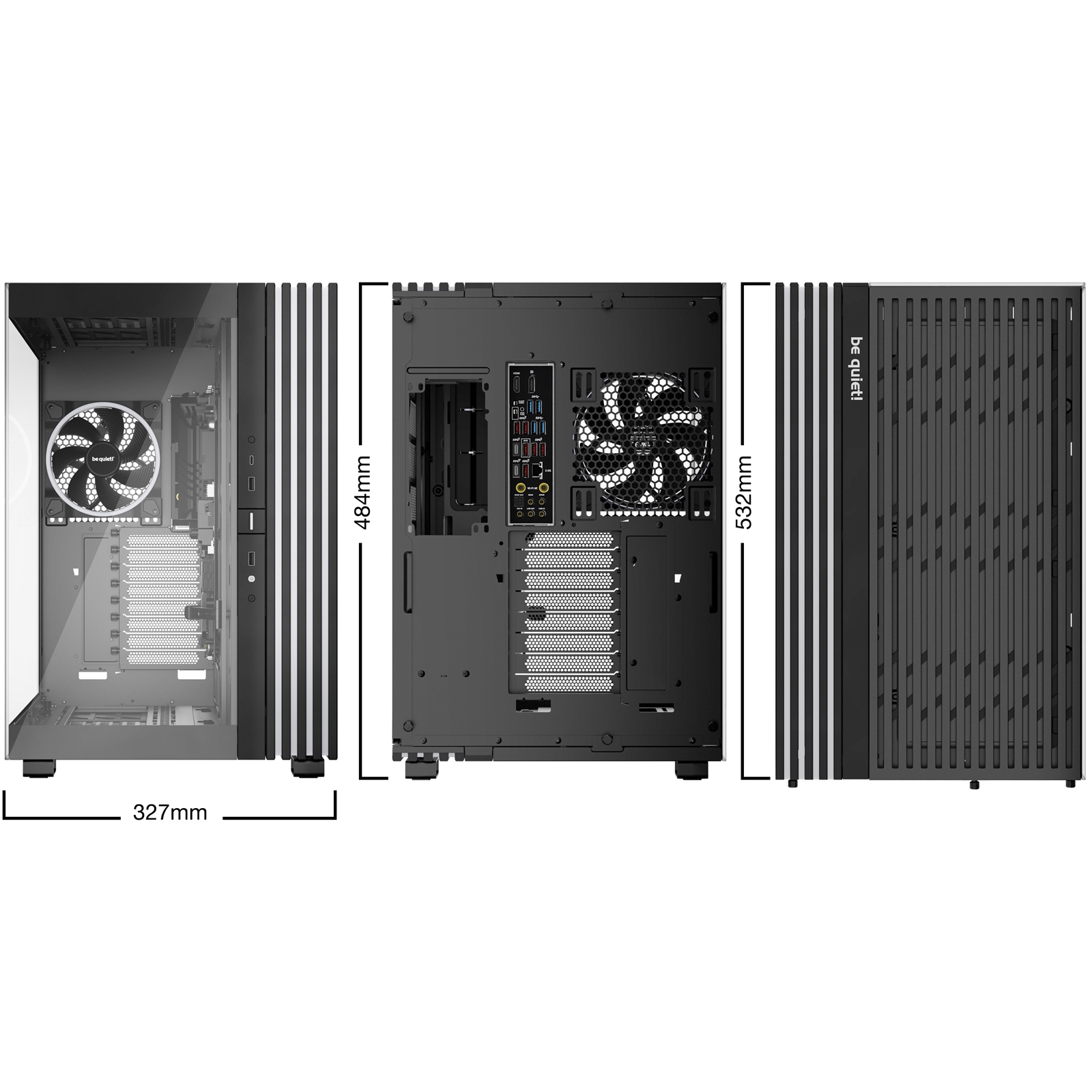be quiet! BGW71 Light Base 900 FX Full Tower Gaming Case, 1 x USB Type-C / 2 x USB 3.0, Tempered Glass Front & Side Window Panel, 4 x Light Wings ARGB Fans, E-ATX / XL-ATX / ATX / M-ATX / Mini-ATX Compatible