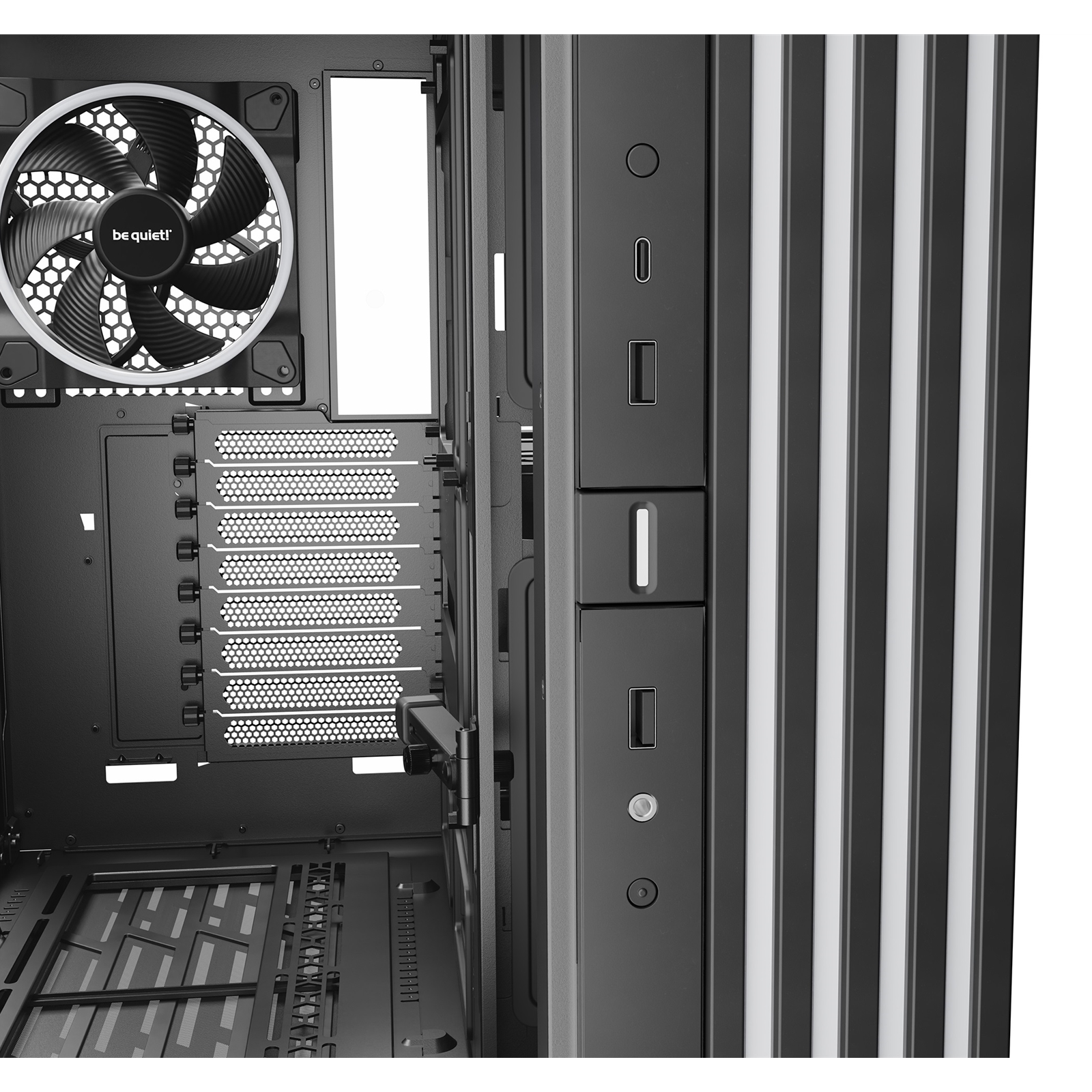be quiet! BGW71 Light Base 900 FX Full Tower Gaming Case, 1 x USB Type-C / 2 x USB 3.0, Tempered Glass Front & Side Window Panel, 4 x Light Wings ARGB Fans, E-ATX / XL-ATX / ATX / M-ATX / Mini-ATX Compatible
