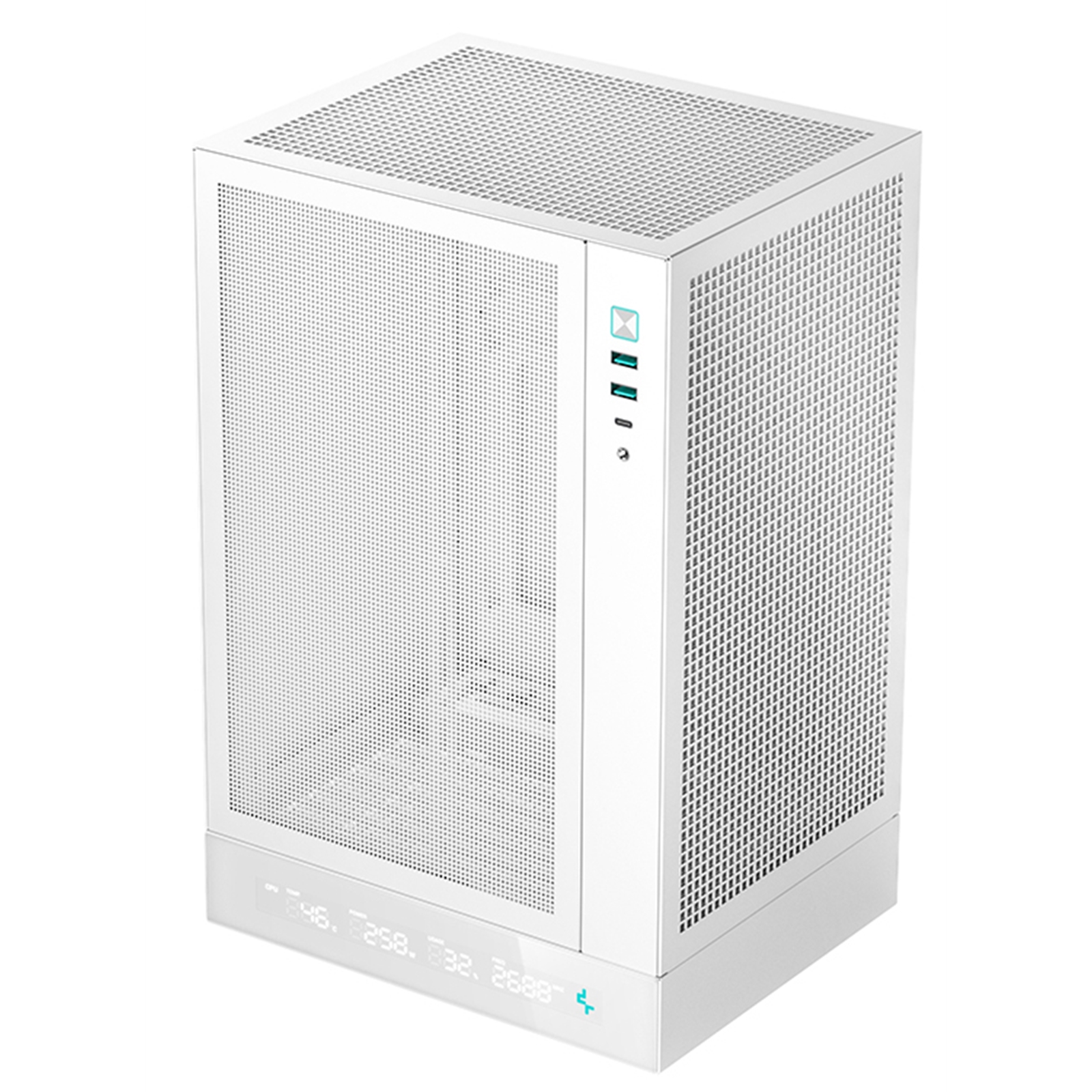 Deepcool CH170 Digital White Mini-ITX Case - High Airflow, Supports Water Cooling, Ultra-Quiet Operation, Compact Design for Efficient Space Management