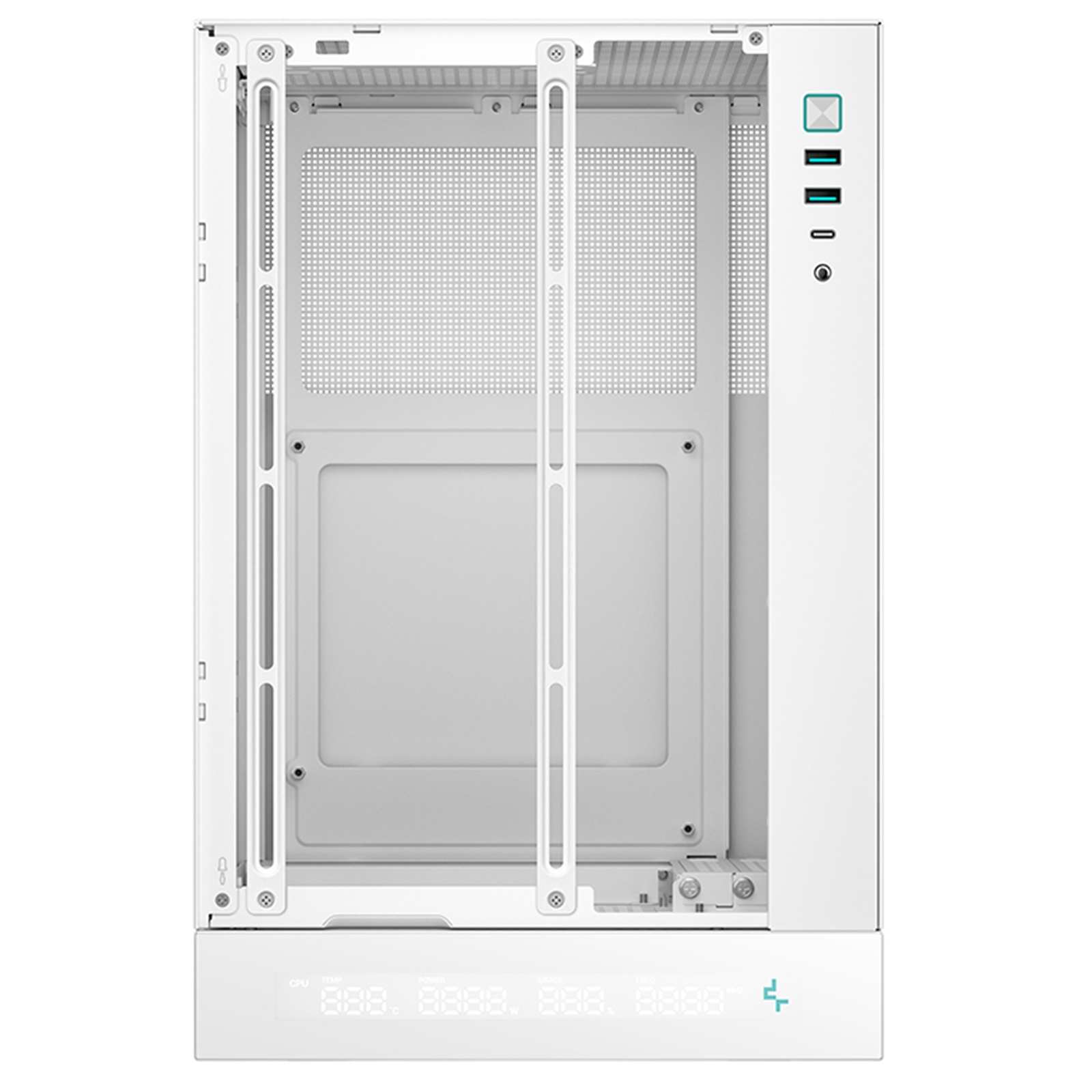 Deepcool CH170 Digital White Mini-ITX Case - High Airflow, Supports Water Cooling, Ultra-Quiet Operation, Compact Design for Efficient Space Management