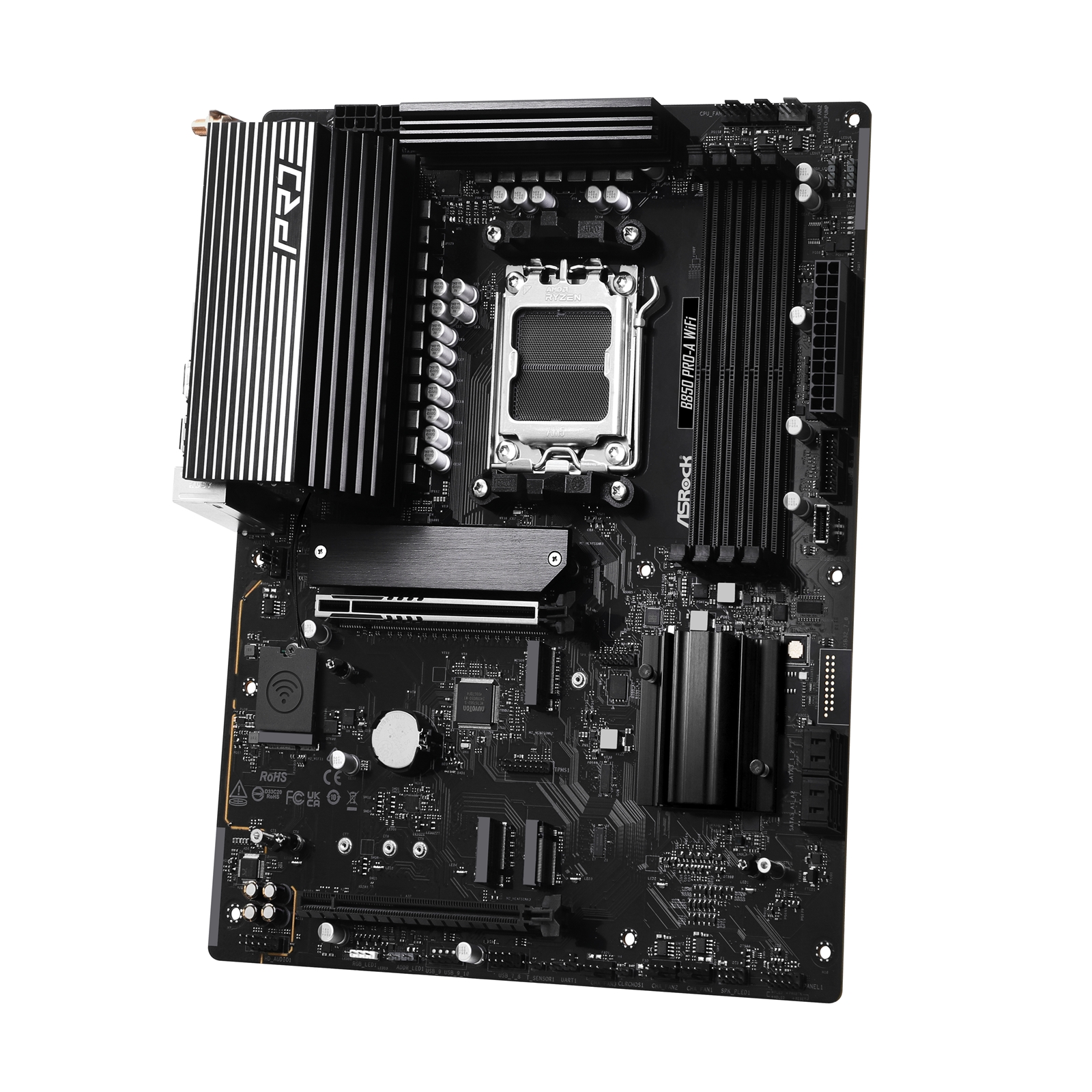 ASRock B850 Pro-A WiFi AMD AM5 Socket Motherboard, ATX, 4x DDR5 Slots, 4x M.2 Sockets, 2.5GbE LAN, Wi-Fi 6E, 1x HDMI Port / 1x USB-C
