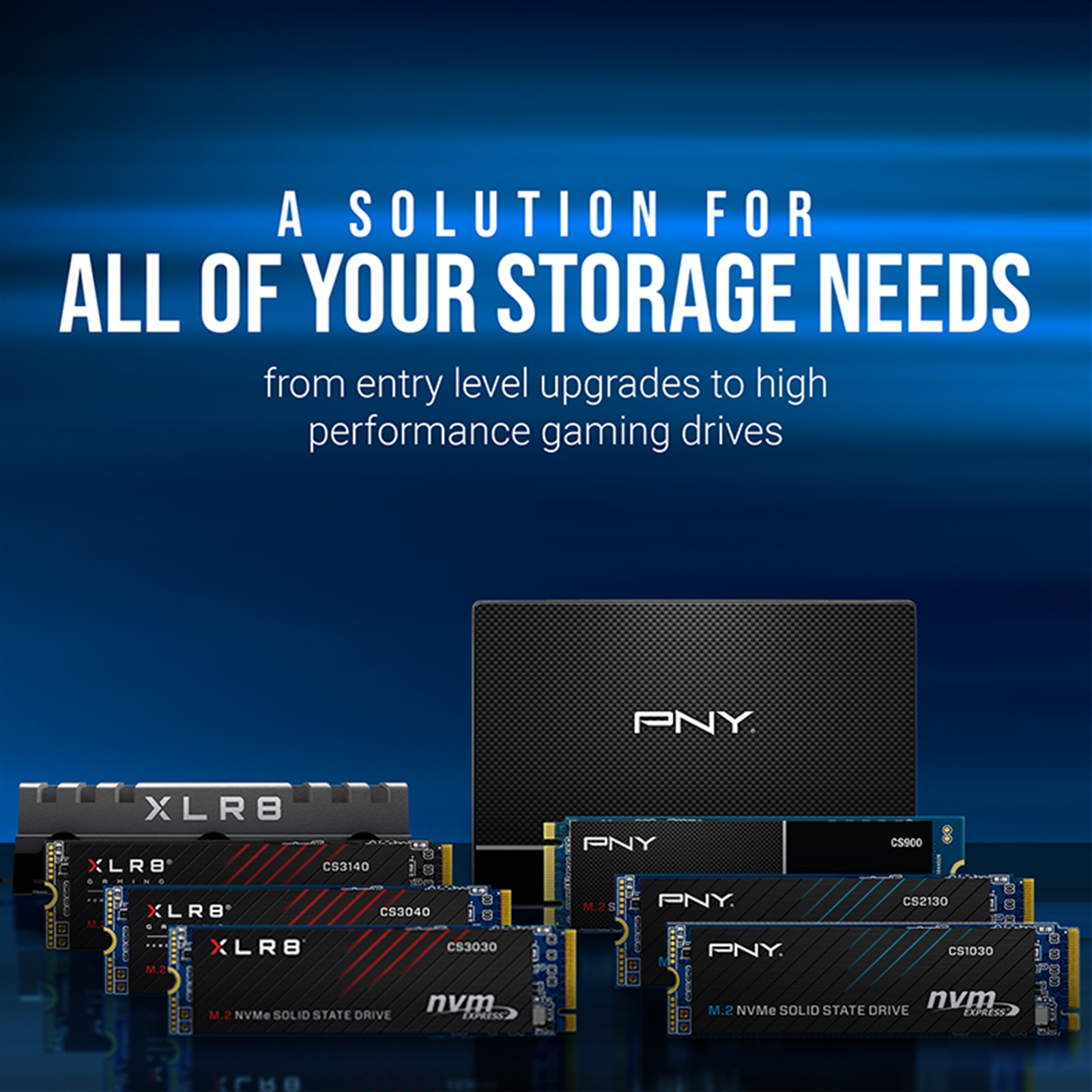 PNY (M280CS1030-500-RB) CS1030 M.2 NVMe 500GB SSD, PCIe Gen3 x4, Sequential Read of up to 2,000 MB/s and Write of up to 1,100 MB/s