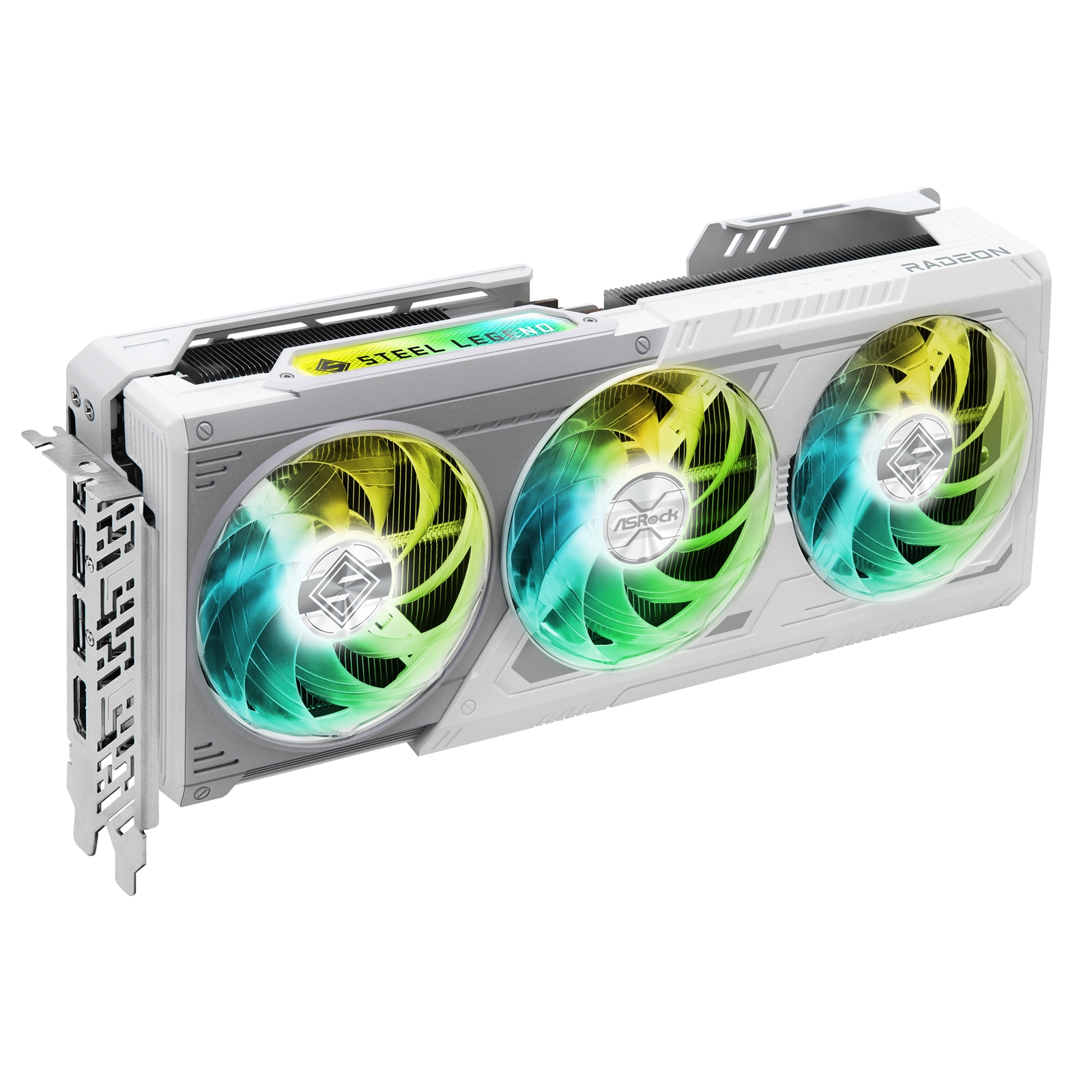ASRock AMD Radeon RX 9070 XT Steel Legend 16GB GDDR6 Graphics Card, 4096 Streams, 2970 MHz Boost Clock, Triple Fan, 3x DisplayPorts / 1x HDMI Port