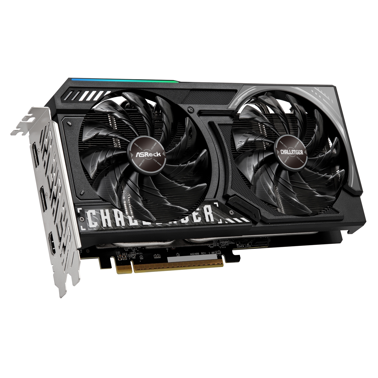 ASRock AMD Radeon RX 9060 XT Challenger OC 16GB GDDR6 Graphics Card, 2048 Streams, 3290 MHz Boost Clock, Dual Fan, 2x DisplayPorts / 1x HDMI Port
