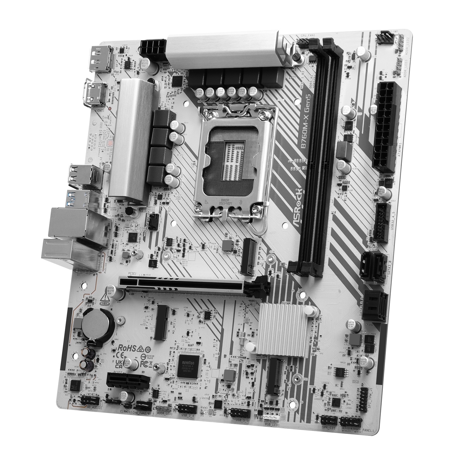 ASRock B760M-X Gen5 Intel 1700 Socket Motherboard, Micro-ATX, 2x DDR5 Slots, 2x M.2 Sockets, 2.5GbE LAN, 1x DisplayPort / 1x HDMI Port