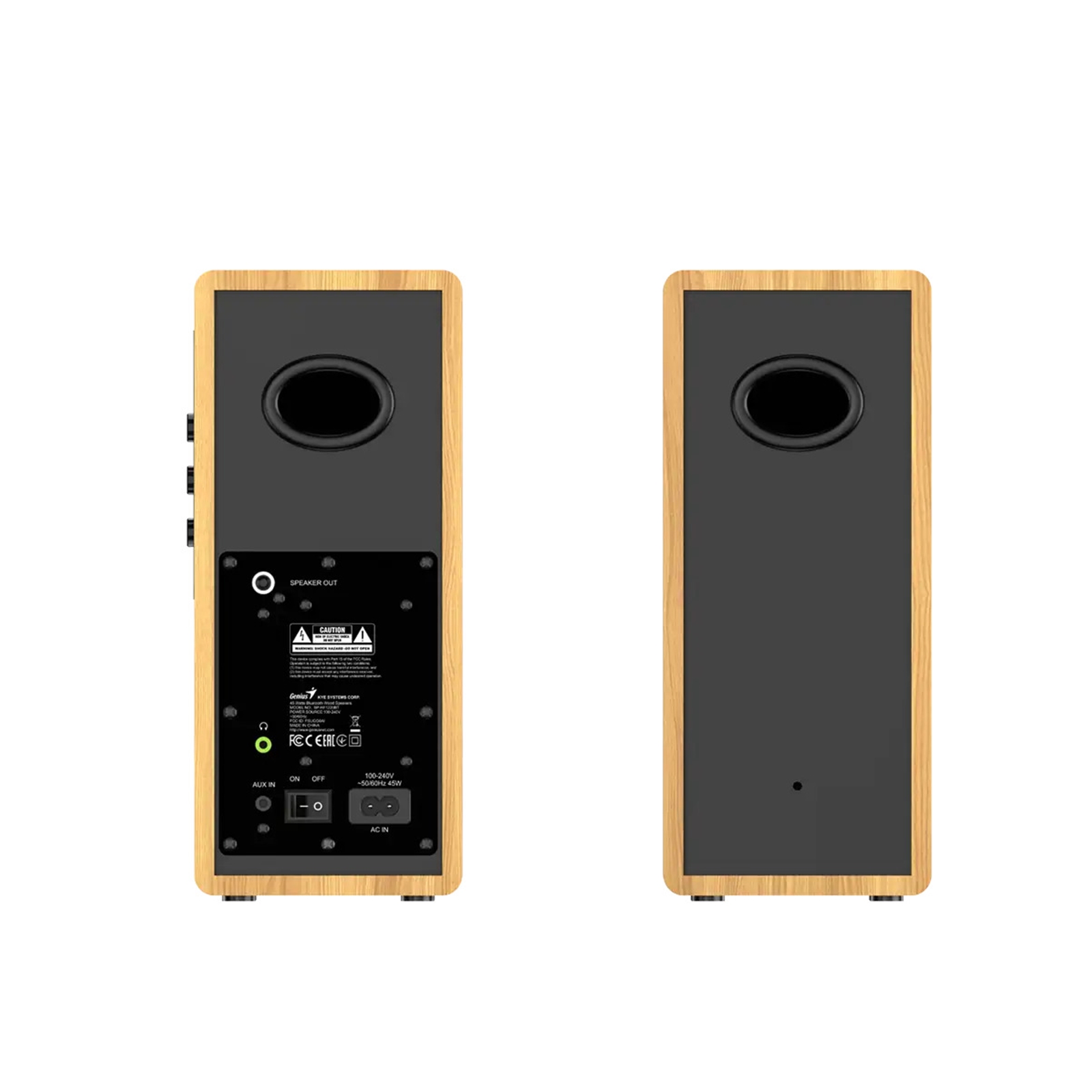 Genius SP-HF1220BT 45W RMS, Bluetooth 2-Way Wood Speakers, Bluetooth, 3.5mm