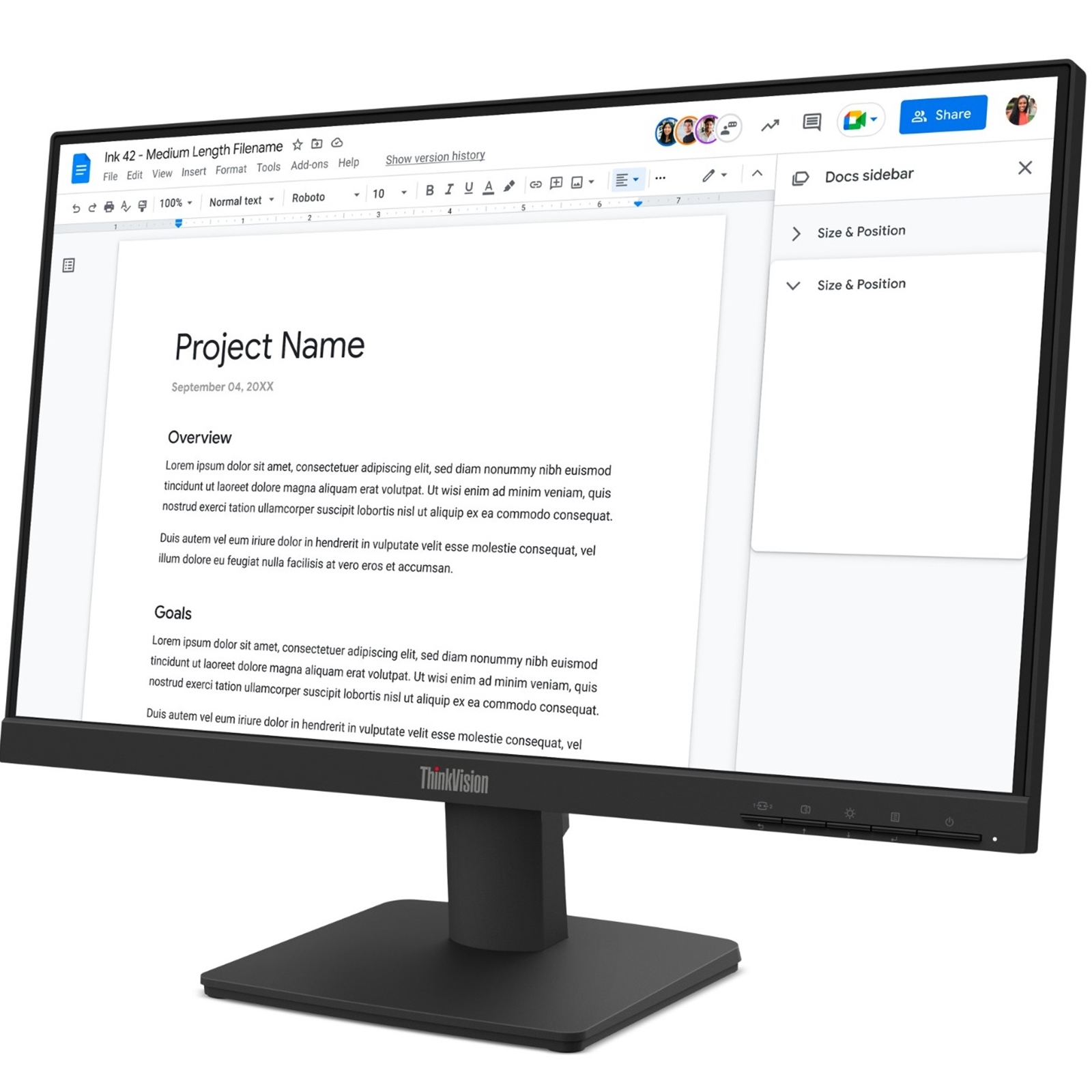 Lenovo ThinkVision S22-4e, Full HD (1920 x 1080), 100Hz, 4ms, 16:9, IPS, WLED Monitor, HDMI, VGA, Tilt Adjustable, 3 Year Warranty