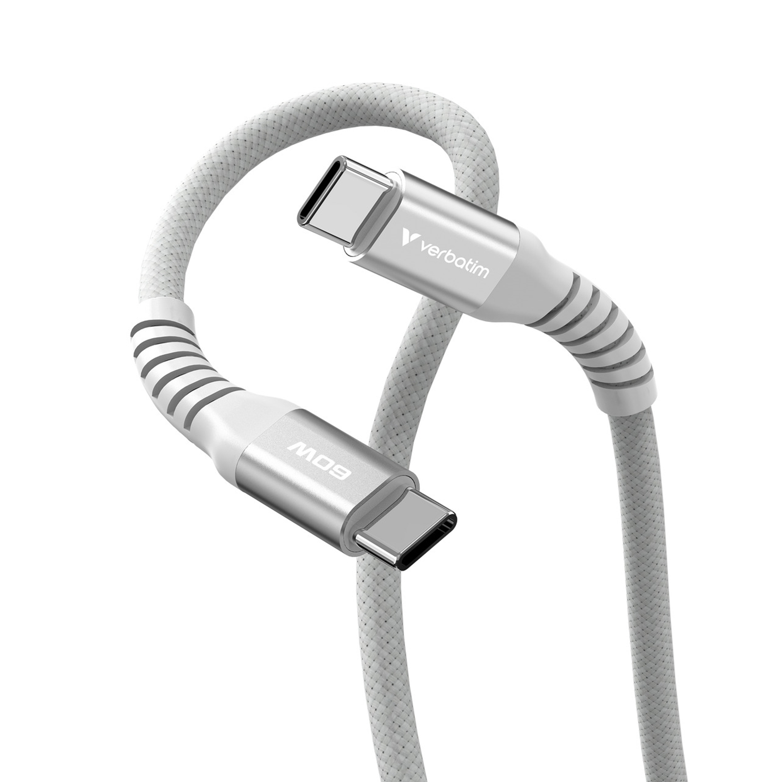 Verbatim Sync & Charge USB-C to USB-C 60W Magnetic Cable 120cm Grey, Supports PD 3.0 and QC 3.0