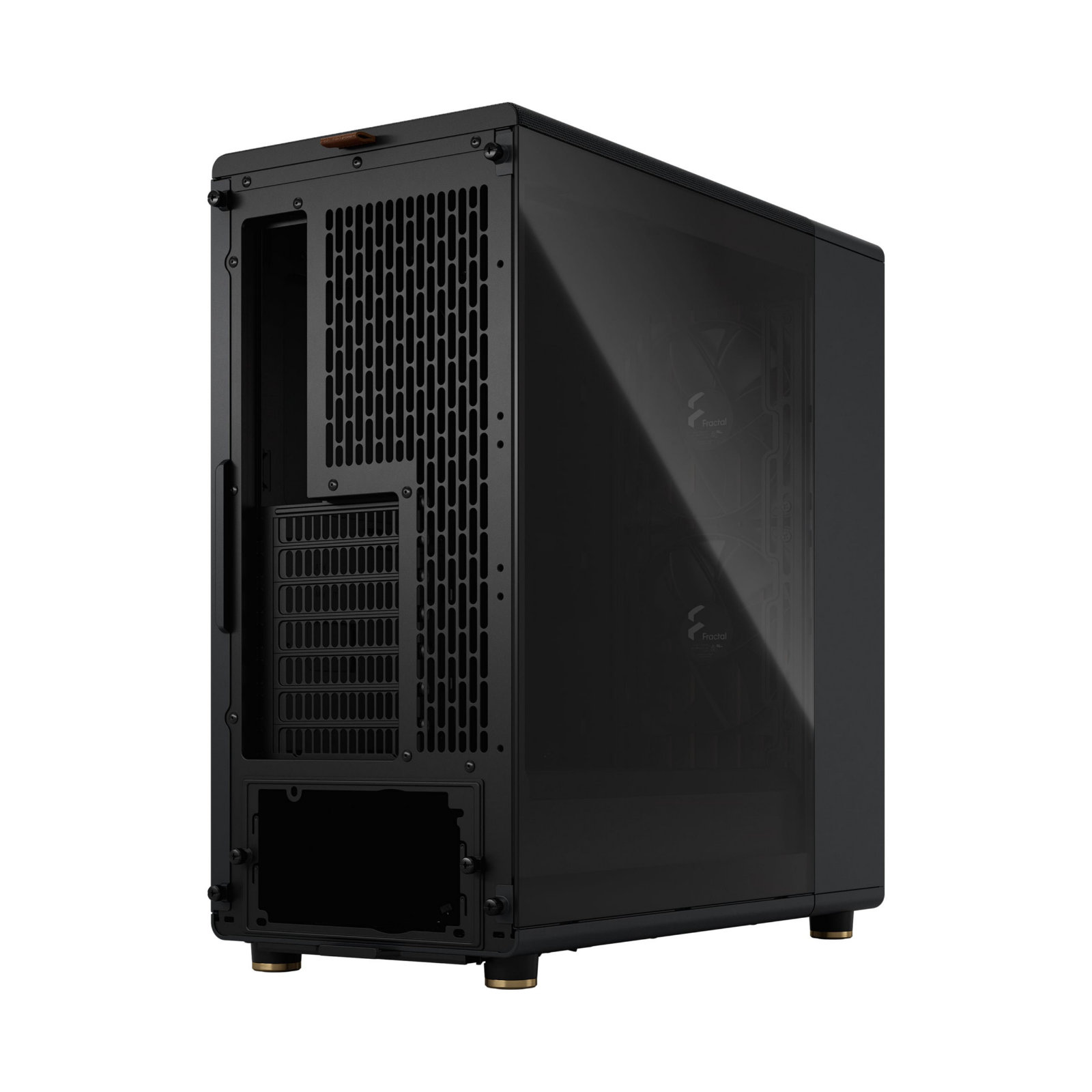 Fractal Design North Mid Tower PC Case – Charcoal Black, Dark Tinted Tempered Glass, Walnut Front, ATX, 2x 140mm PWM Fans