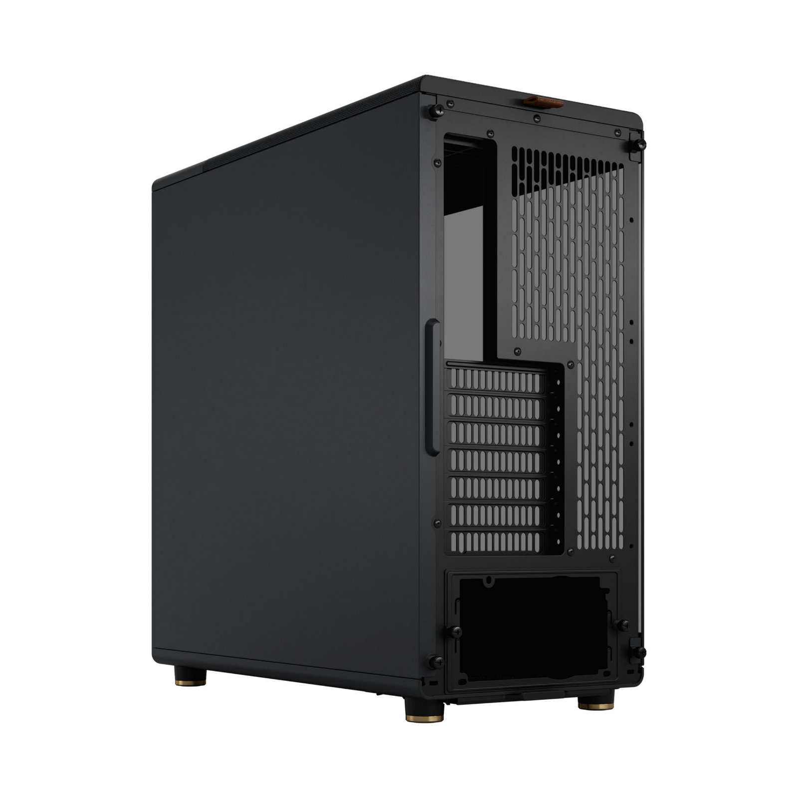 Fractal Design North Mid Tower PC Case – Charcoal Black, Dark Tinted Tempered Glass, Walnut Front, ATX, 2x 140mm PWM Fans