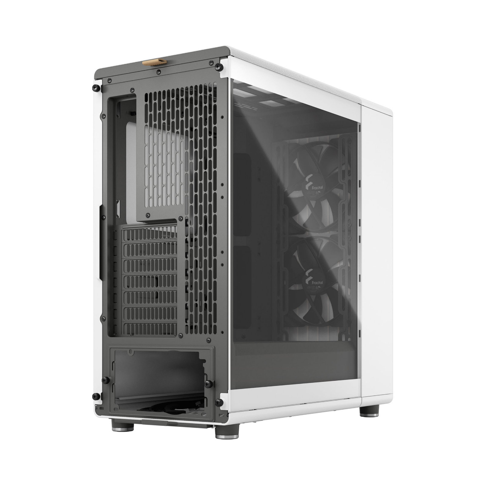 Fractal Design North Chalk White ATX Mid Tower PC Case, Dark-Tint Tempered Glass, Real Walnut Front, 2 x 140mm PWM Fans, USB-C 20Gbps, 360mm Radiator Support, 355mm GPU Clearance