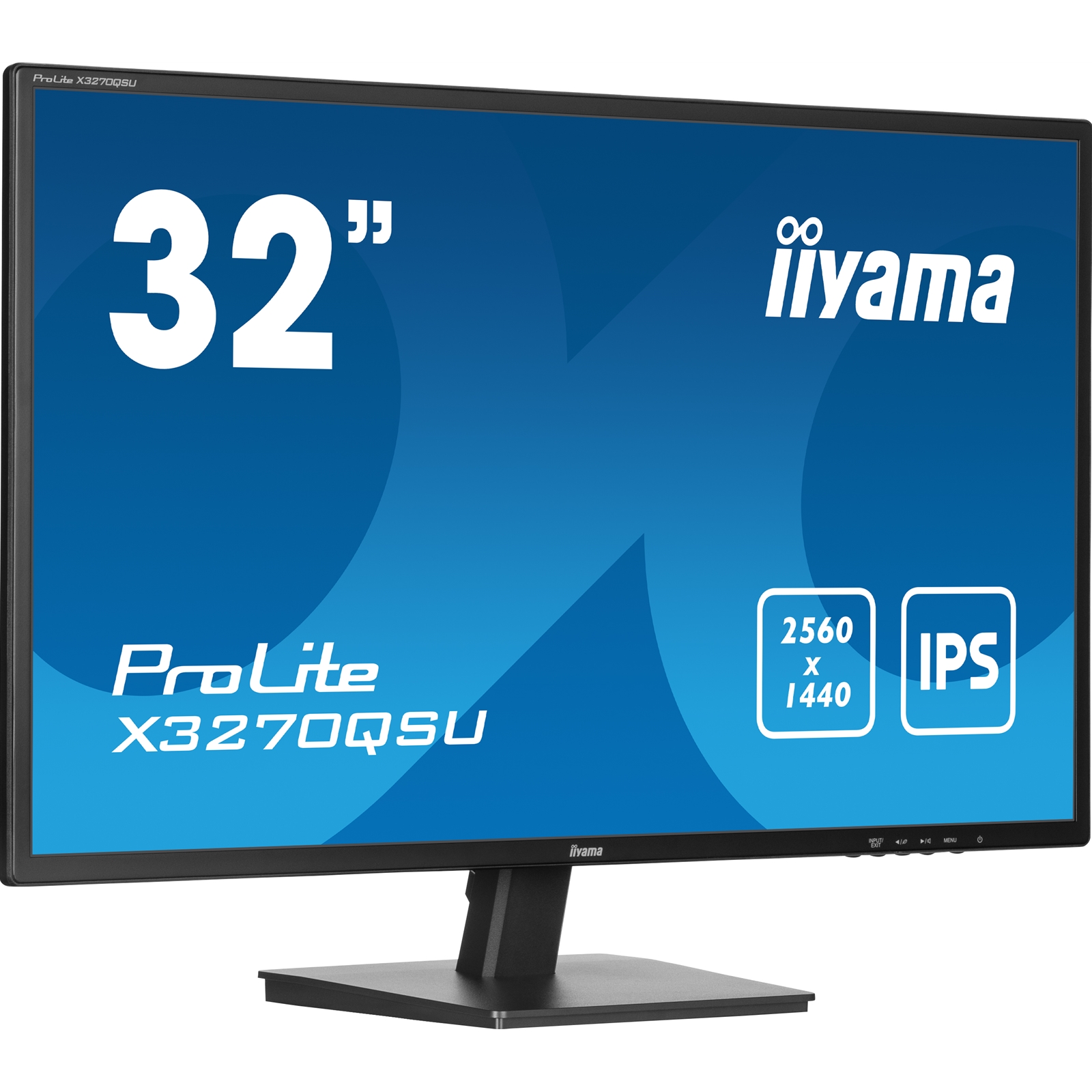 iiyama PROLITE X3270QSU-B1 32 Inch IPS Monitor, Black, 2560x1440, 3ms, 100hz, FreeSync, HDMI, Display Port, USB Hub, Speakers, Int PSU, VESA