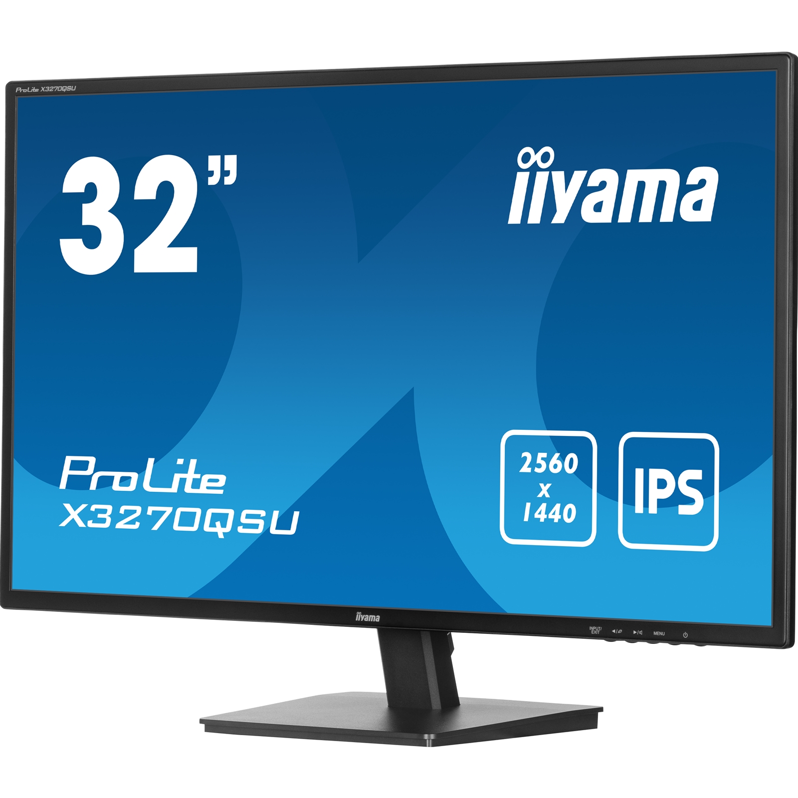 iiyama PROLITE X3270QSU-B1 32 Inch IPS Monitor, Black, 2560x1440, 3ms, 100hz, FreeSync, HDMI, Display Port, USB Hub, Speakers, Int PSU, VESA