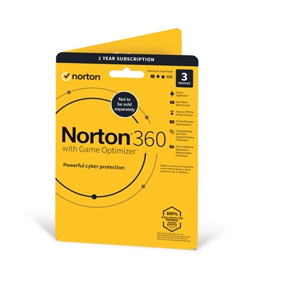 Norton 360 With Game Optomizer 2022 Antivirus Software for 3 Devices 1-Year Subs