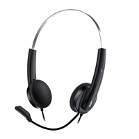 Genius HS-220U Ultra Lightweight Headset with Mic, USB Connection, Plug and Play, Adjustable Headband and microphone with In-line Volume Control, Black