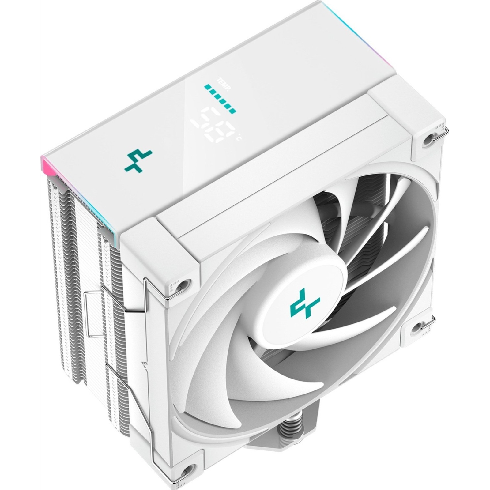 (image for) DeepCool AK400 Digital CPU Cooler, White, 1x 120mm Fan, Single Tower, ARGB, 4x Direct Touch Copper Heatpipes, Intel/AMD