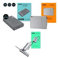 Prevo Business Travel Bundle with 100W Fast Charge 20000mAh Powerbank, 4-in-1 USB Hub with Gigabit Ethernet &amp; 15.6-Inch Luxury-Lined Laptop Sleeve