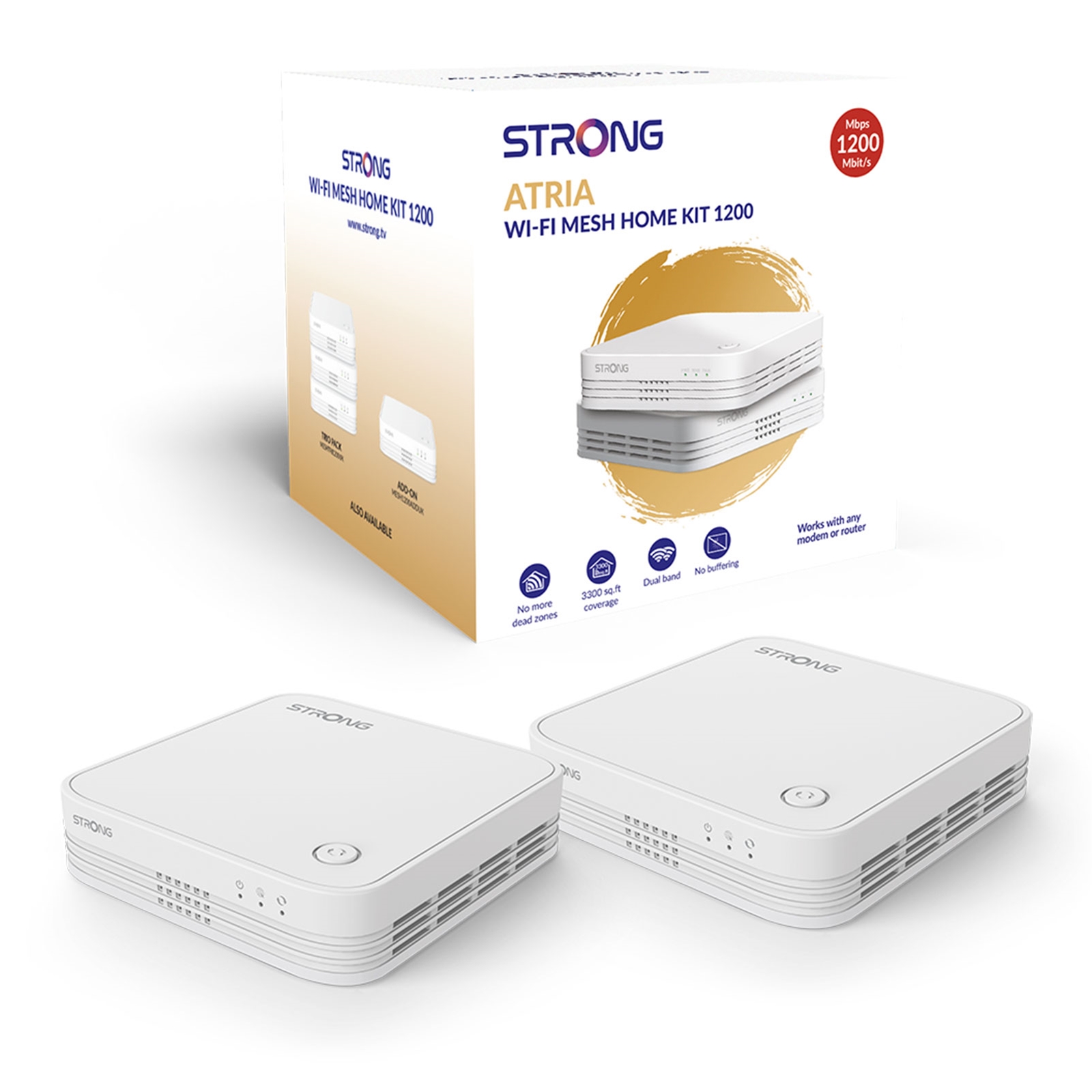 (image for) Strong MESHKIT1200UK(DUO) AC1200 Whole Home Wi-Fi Mesh System (2 Pack) - 3,300sq.ft Coverage