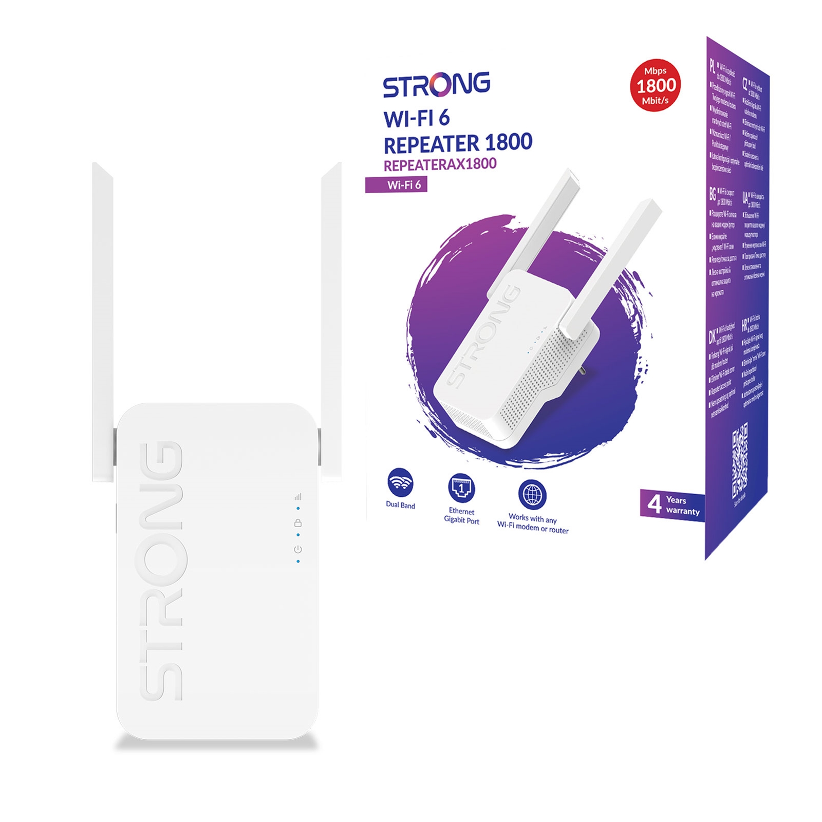 (image for) Strong REPEATERAX1800UK AX1800 WI-FI Range Extender/Repeater