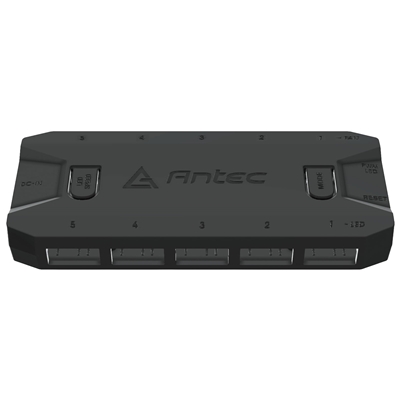 Antec ARGB &amp; Fan Controller - 5 PWM Fan Ports, 5 ARGB LED Ports, SATA Power, Compact Design, 2-Year Warranty