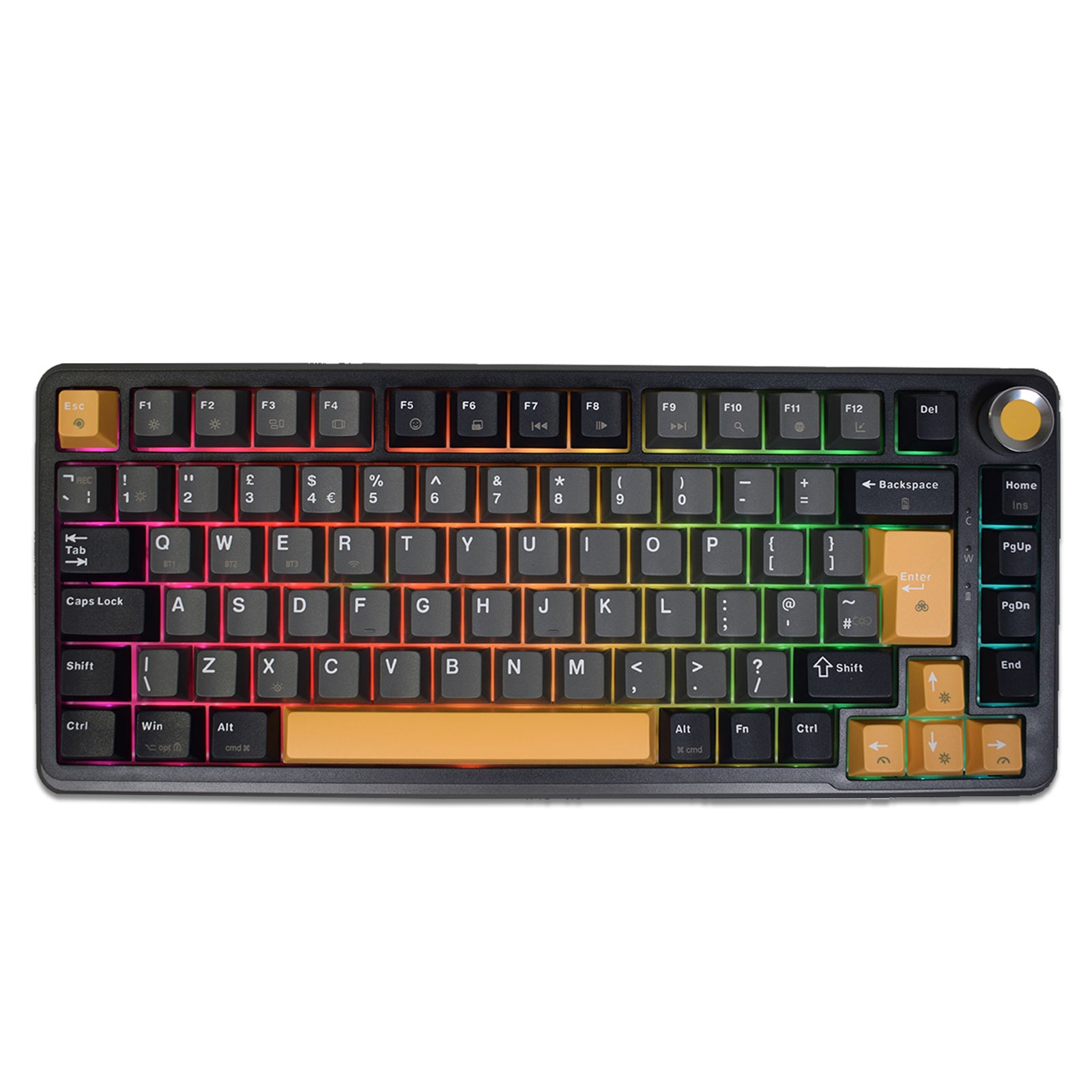 MARVO Titan 75 KG986W Wireless Mechanical Gaming Keyboard, Tri-Mode Connectivity, Wired, 2.4GHz & Bluetooth, Hot-Swappable Mechanical Switches, Vibrant RGB Backlighting, Full-Key Anti-Ghosting - UK Layout
