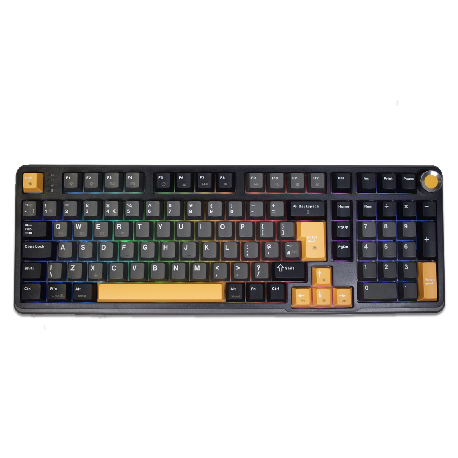MARVO Titan 98 KG986W Wireless Mechanical Gaming Keyboard, Tri-Mode Connectivity, Wired, 2.4GHz & Bluetooth, Hot-Swappable Mechanical Switches, Vibrant RGB Backlighting, Full-Key Anti-Ghosting - UK Layout