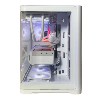 AMD Ryzen 7 5.00GHz RTX 5070Ti Pure White Performance Gaming with Curved Glass Chassis - Win 11 Home in