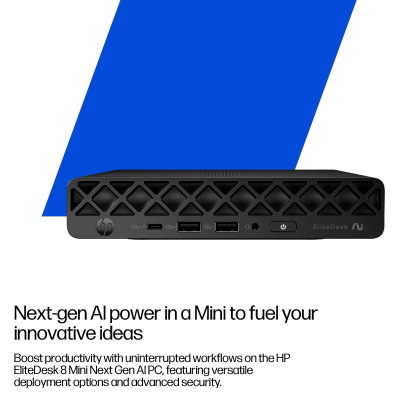 HP EliteDesk 8 G1a Mini Next Gen Copilot+ 998X9ET#ABU - Al - 32GB RAM - 1TB SSD - Radeon - Win 11 Pro in 