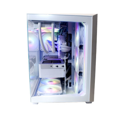 AMD Ryzen 7 5.00GHz RTX 5070Ti Pure White Performance Gaming Glass Chassis - Win 11 Home in Default