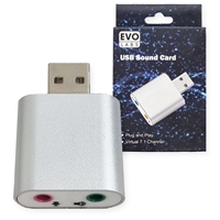 Evo Labs Plug and Play External USB Virtual 7.1 Channel Audio Sound Card Adapter, 3.5mm Headset Convertor &amp; DAC