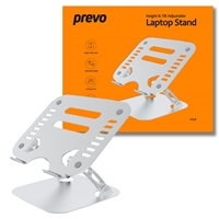 Prevo Aluminium Alloy Laptop Stand, Fit Devices from 11 to 17 Inches, Non-Slip Silicone, Height and Angle Adjustable