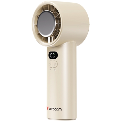 Verbatim Cool 'n' Go Ice Touch Handheld Fan - White/Silver