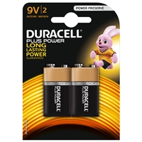 Duracell Plus Power Alkaline Pack of 2 9V Battery