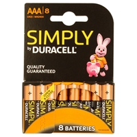 Duracell Simply Alkaline Pack of 8 AAA Batteries