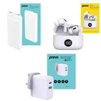 Prevo Entertainment Bundle with Active Noise Cancelling Earbuds, 10000mAh Powerbank &amp; Mains Charger