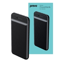 Prevo SP3012 Power bank,10000mAh Portable Fast Charging for Smart Phones, Tablets and Other Devices, Slim Design, Dual-Port with USB Type-C and Micro USB Connection, Black