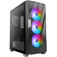 ANTEC DF700 Flux Case, Gaming, Black, Mid Tower, 2 x USB 3.0, Tempered Glass Side Window Panel, Three-Dimensional Wave-Shaped Mesh Front Panel, Addressable RGB LED Fans, Patented F-LUX Platform Cooling Solution