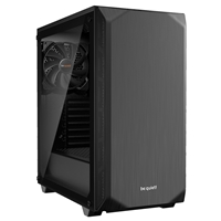 be quiet! Pure Base 500 Window Case, Black, Mid Tower, 2 x USB 3.2 Gen 1 Type-A, Tempered Glass Side Window Panel, 2 x Pure Wings 2 140mm Black PWM Fans Included, Exchangeable Top Cover for Silent or High Performance, Insulation Mats on Front, Sides &amp; Top