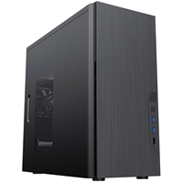 CiT Course Case, Home &amp; Business, Black, Micro Tower, 2 x USB 3.0 / 1 x USB 2.0, Brushed Aluminium Finish for a Refined and Tidy Look, Micro ATX, Mini-ITX