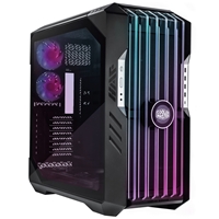 Cooler Master HAF 700 EVO Case, Titanium Grey, Full Tower, 4 x USB 3.2 Gen 1 Type-A, 1 x USB 3.2 Gen 2 Type-C, Tempered Glass Side Window Panel, Edge Lit Front Intake Blades with IRIS Customisable LCD Assistant