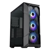 Cooler Master MasterBox TD500 Mesh V2 Case, Black, Mid Tower, 2 x USB 3.2 Gen 1 Type-A / 1 x USB 3.2 Gen 2 Type-C, Tool-Free Crystalline Tempered Glass Side Panel with Polygonal FineMesh Front Panel, 3 x CF120 Addressable RGB Fans Included with ARGB &amp; Fan