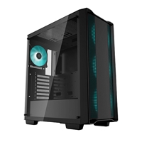 DeepCool CC560 Case, Gaming, Black, Mid Tower, 1 x USB 3.0 / 1 x USB 2.0, Tempered Glass Side Window Panel, DeepCool Blue LED Fans, ATX, Micro ATX, Mini-ITX