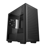 DeepCool CH370, Black, Mini Tower Chassis w/ Tempered Glass Window, 1x 120mm Fan, 2x USB 3.0, mATX/mITX