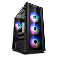 DeepCool MATREXX 50 ADD-RGB 4F Case, Gaming, Black, Mid Tower, 1 x USB 3.0 / 2 x USB 2.0, Tempered Glass Side &amp; Front Window Panels, Addressable RGB LED Fans, E-ATX, ATX, Micro ATX, Mini-ITX