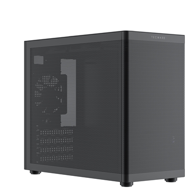 TecWare Fusion 3 mATX Compact PC Case, High Airflow SFF Chassis, 3 Fans Included, Top-Mount ATX/SFX PSU Support, USB-C, Supports 280mm GPU &amp; Dual Radiators, Black