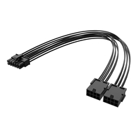 Akasa AK-CBPW27-30BK PCIe 12-Pin to Dual 8-Pin Adapter Cable, 30cm length