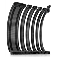 Antec Black/Grey PSU Extension Cable Kit with black connectors  6 Pack (24 PIN / 1 x CPU 4+4 / 2x PCI-E 8 / 2 x PCI-E 6)