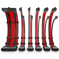 Antec Black/Red PSU Extension Cable Kit - 6 Pack (1x 24 Pin, 2x 4+4 Pin, 3x 6+2 Pin)